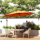 Outsunny 3(m) Banana Parasol Cantilever Umbrella Garden w/ Base Weights
