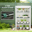 Outsunny 4 Tier Lean-to Mini Greenhouse with Reinforced PE Cover
