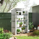 Outsunny 4 Tier Lean-to Mini Greenhouse with Reinforced PE Cover