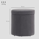 HOMCOM Round Storage Ottoman with Lid, Vanity Stool with Storage
