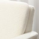 HOMCOM Modern Accent Chair with Wood Legs, Wide Seat, Teddy Armchair, Cream