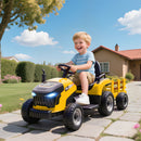 AIYAPLAY Ride on Tractor and Trailer, 12V Electric Ride on Tractor,