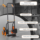 DURHAND Climbing Stairs Trolley Hand Trucks 6-Wheels Foldable Load Cart Steel