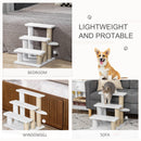 PawHut Pet Stair with 3-step Climb Ladder, Scratching Posts, White