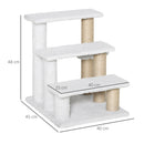 PawHut Pet Stair with 3-step Climb Ladder, Scratching Posts, White
