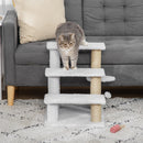 PawHut Pet Stair with 3-step Climb Ladder, Scratching Posts, White