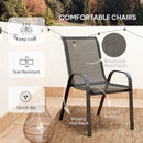 Outsunny Garden Bistro Set, Small Garden Set w/ Stackable Chairs
