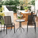 Outsunny Garden Bistro Set, Small Garden Set w/ Stackable Chairs