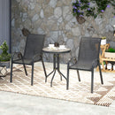 Outsunny Garden Bistro Set, Small Garden Set w/ Stackable Chairs
