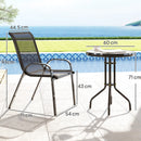 Outsunny Garden Bistro Set, Small Garden Set w/ Stackable Chairs
