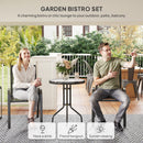 Outsunny Garden Bistro Set, Small Garden Set w/ Stackable Chairs
