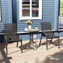 Outsunny Garden Bistro Set, Small Garden Set w/ Stackable Chairs