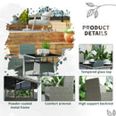 Outsunny Rattan Outdoor Dining Table and Chairs for 4, Light Grey