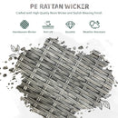Outsunny Rattan Outdoor Dining Table and Chairs for 4, Light Grey