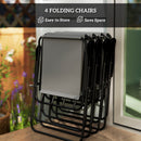 Outsunny 6 Pieces Garden Furniture Set with Parasol, Folding Chairs, Grey