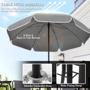 Outsunny 6 Pieces Garden Furniture Set with Parasol, Folding Chairs, Grey