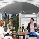 Outsunny 6 Pieces Garden Furniture Set with Parasol, Folding Chairs, Grey