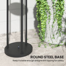 Outsunny 3-Light Solar Rattan Floor Lamp with Shelf, Auto On/Off, Yellow