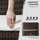 Outsunny 4 PCs Rattan Garden Chairs with Cushion, Wicker Dining Chairs, Brown
