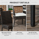 Outsunny 4 PCs Rattan Garden Chairs with Cushion, Wicker Dining Chairs, Brown