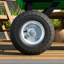 Outsunny Set of Four 10\" Pneumatic Wheels for Barn Carts, Garden Cart Black