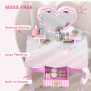 AIYAPLAY Kids Dressing Table Set, 2 PCS Children Vanity Table with Stool