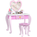 AIYAPLAY Kids Dressing Table Set, 2 PCS Children Vanity Table with Stool