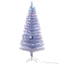 HOMCOM Artificial Fibre Optic Christmas Tree with Star Topper 6ft - White