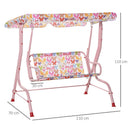 Outsunny Kids 2 Seater Garden Swing Chair  - Pink