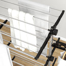 HOMCOM 4-Tier Large Clothes Airer Stainless Steel Clothes Drying Rack Black