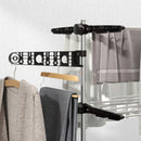 HOMCOM 4-Tier Large Clothes Airer Stainless Steel Clothes Drying Rack Black