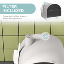 PawHut Cat Litter Box Kitten Litter Tray w/ Lid, Scoop, Filter, Flap Door, Grey