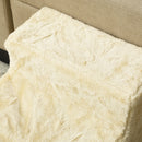 PawHut Three-Step Portable Dog Stairs with Washable Plush Cover, for Small Pets