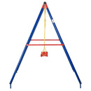 Outsunny Metal Children's Garden Swing  3-8 Years Old Blue