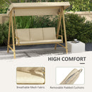 Outsunny 3 Seater Garden Swing Chair with Adjustable Canopy and Cushions