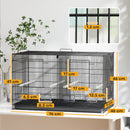 PawHut Bird Cage with Divider, 4 Wooden Perches, Slide Out Tray, Black