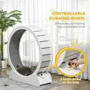 PawHut Cat Treadmill, 39.4 Inch Wooden Cat Running Wheel With Brake, White