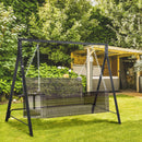 Outsunny Swing Stand, Meta Swing Frame, 240kg Weight Capacity, Black