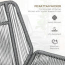 Outsunny Garden Rattan Leisure Chair Set with Adjustable Backrest, Grey