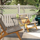 Outsunny 60 cm Square Metal table Outdoor Bistro Table Coffee Desk, Black