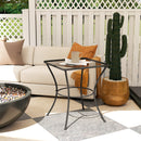 Outsunny 60 cm Square Metal table Outdoor Bistro Table Coffee Desk, Black