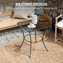 Outsunny 60 cm Square Metal table Outdoor Bistro Table Coffee Desk, Black