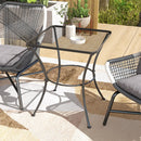 Outsunny 60 cm Square Metal table Outdoor Bistro Table Coffee Desk, Black