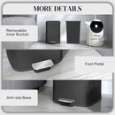 HOMCOM 12L Kitchen Pedal Bin, Metal Rubbish Bin with Soft-close Lid