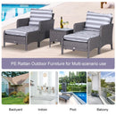 Outsunny Outdoor Rattan 2 Seater with Footstools - Dark Grey