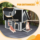 PawHut Outdoor Feral Cat House with Openable Asphalt Roof, Grey