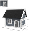 PawHut Outdoor Feral Cat House with Openable Asphalt Roof, Grey