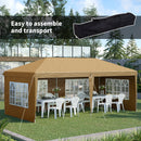 Outsunny 3 x 6m Heavy Duty Gazebo Marquee Party Tent with Storage Bag Khaki