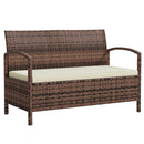 Outsunny Rattan Garden Bench w/ 125L Storage, Cushioned Outdoor Bench