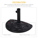Outsunny 9kg Half Round Parasol Umbrella Base Resin Outdoor Garden Furniture